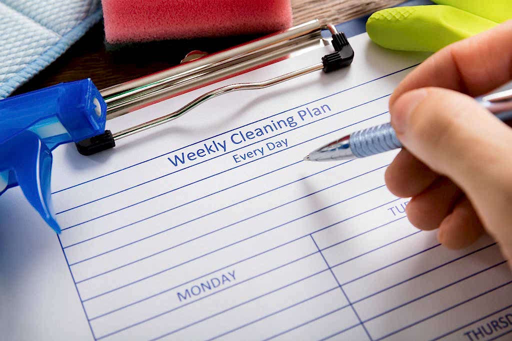 weekly cleanings chedule